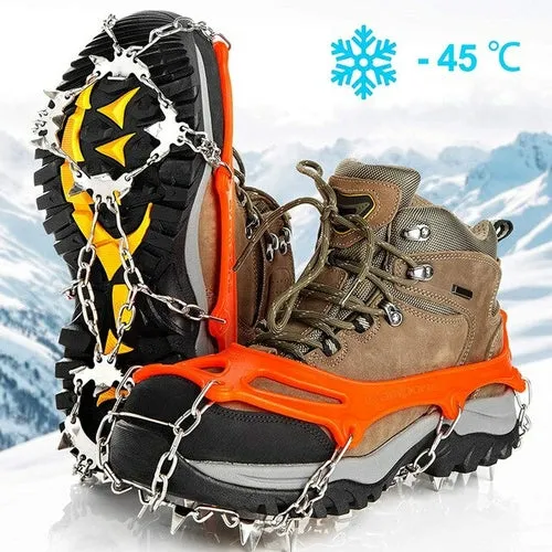 1 Pair 19 Teeth Ice Gripper Spike For Shoes Anti Slip Hiking Climbing