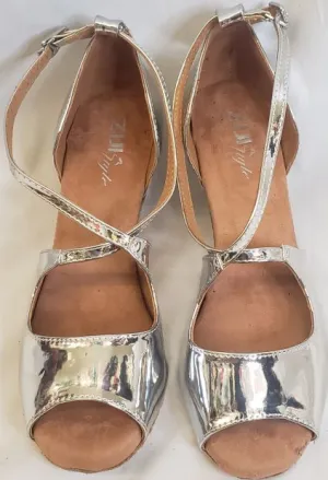 2" Mirror -- Women's Latin Sandal -- Silver