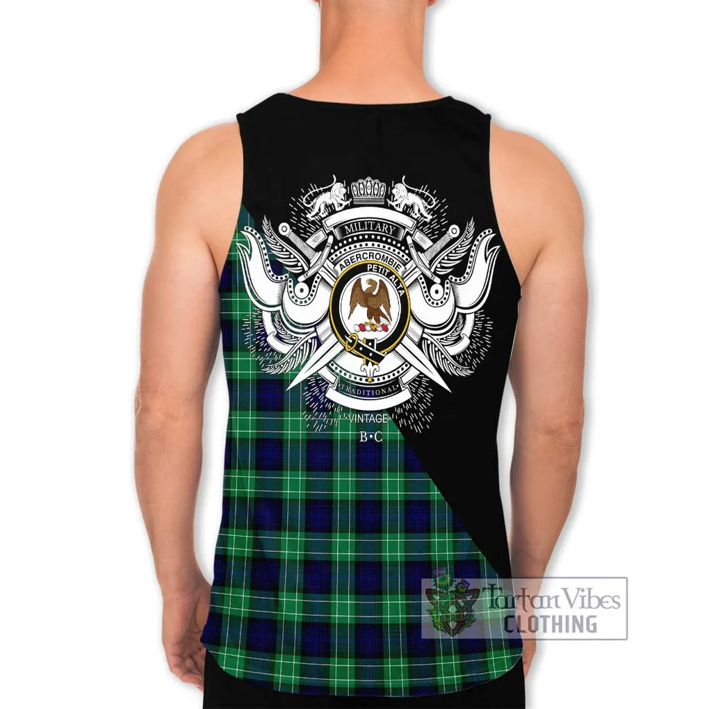 Abercrombie Tartan Men's Tank Top with Family Crest and Military Logo Style