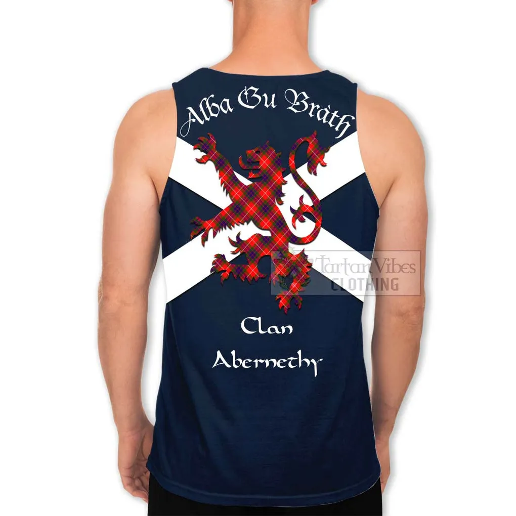 Abernethy Tartan Lion Rampant Men's Tank Top  Proudly Display Your Heritage with Alba Gu Brath and Clan Name