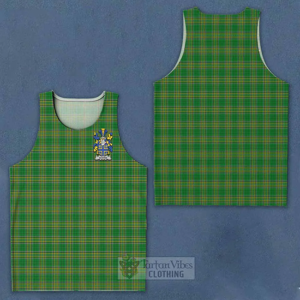 Acotes Irish Clan Tartan Men's Tank Top with Coat of Arms