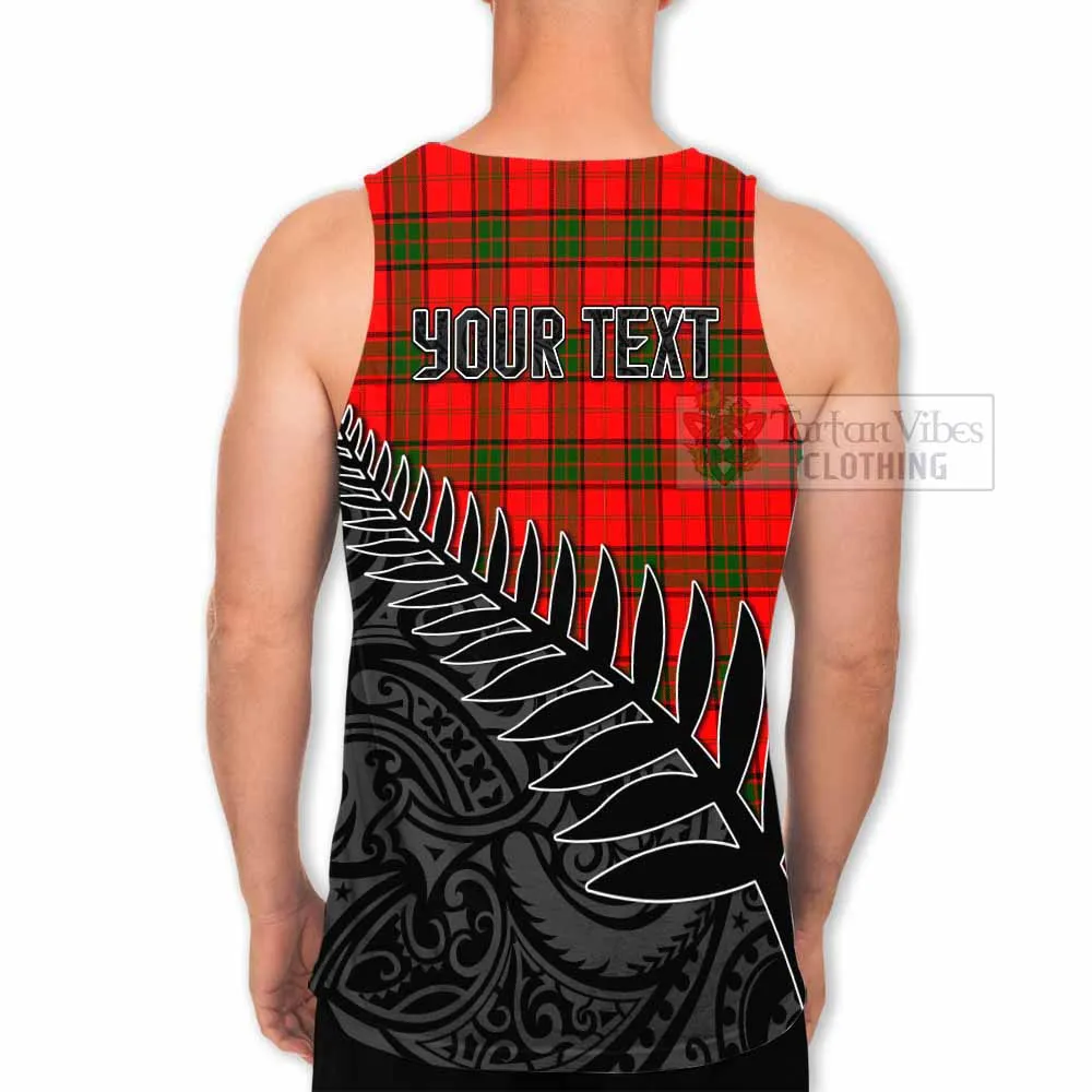 Adair Crest Tartan Men's Tank Top with New Zealand Silver Fern Half Style