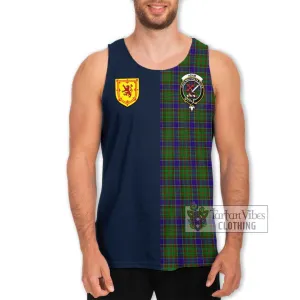 Adam Tartan Men's Tank Top Alba with Scottish Lion Royal Arm Half Style