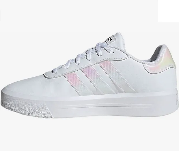 Adidas sneakers da donna con zeppa Court Platorm H06299 white