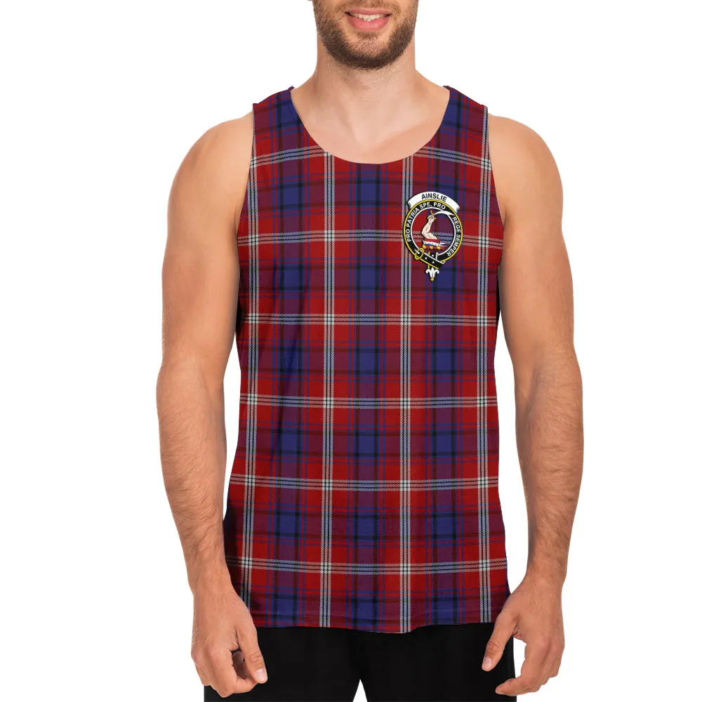 Ainslie Tartan Mens Tank Top with Family Crest