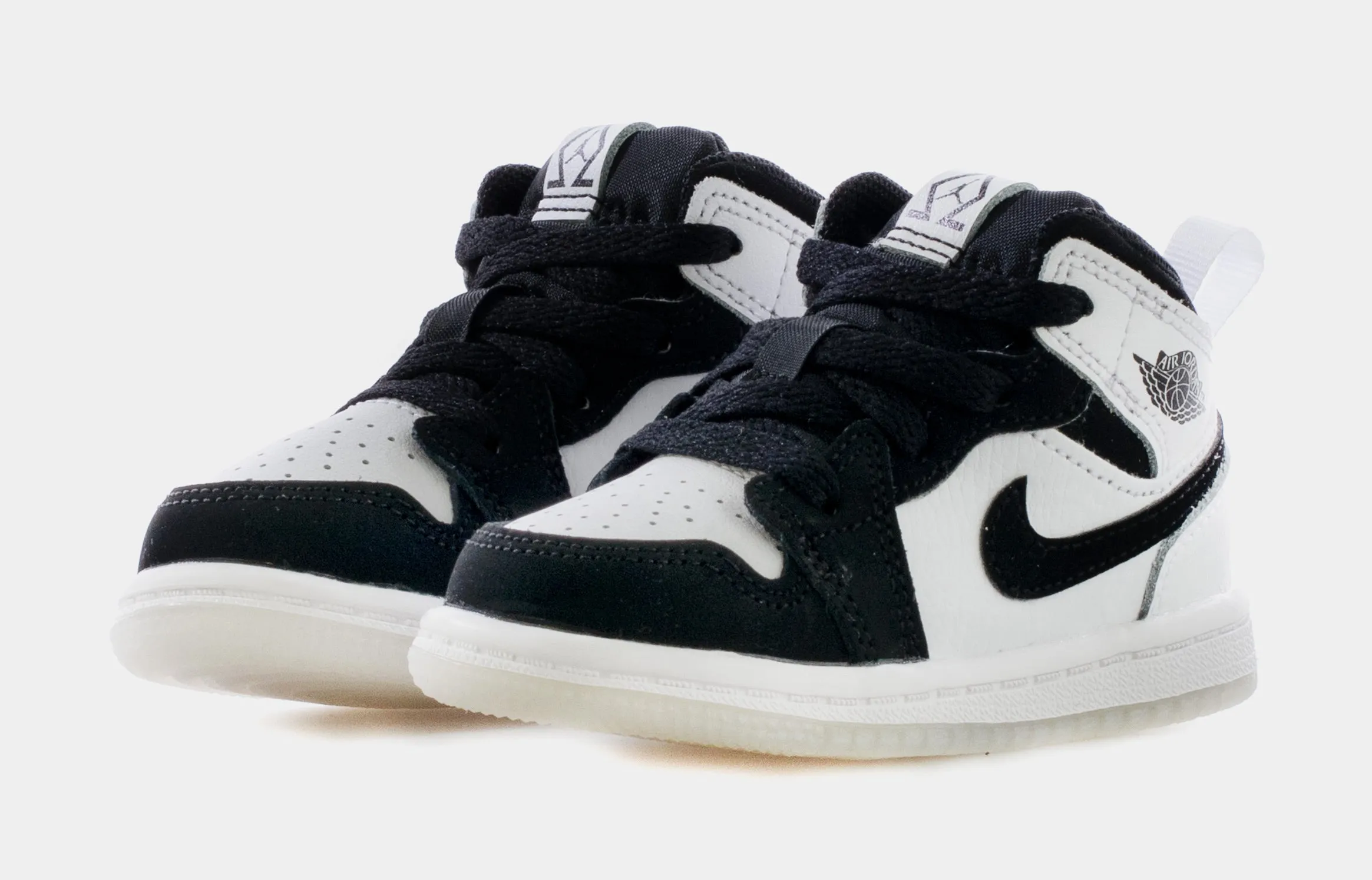 Air Jordan 1 Mid Diamond Infant Toddler Lifestyle Shoes (Black/White)