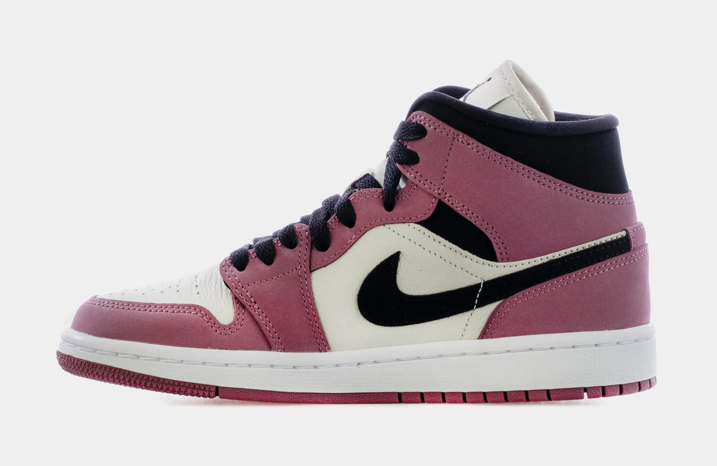 Air Jordan 1 Mid Light Mulberry Womens Lifestyle Shoes (Pink/White/Black) Free Shipping