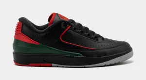 Air Jordan 2 Retro Low Christmas Mens Lifestyle Shoes (Black/Fire Red/Cement Grey)