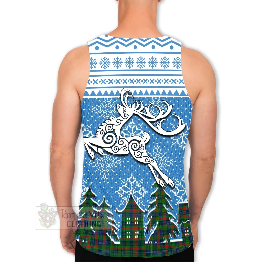 Aiton Clan Christmas Men's Tank Top Celtic Reindeer Style