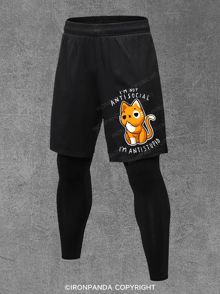 Antisocial cute Cat Performance Training Pants