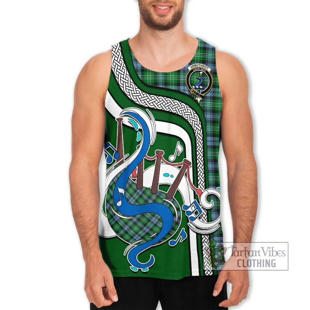 Arbuthnot Ancient Tartan Men's Tank Top with Epic Bagpipe Style