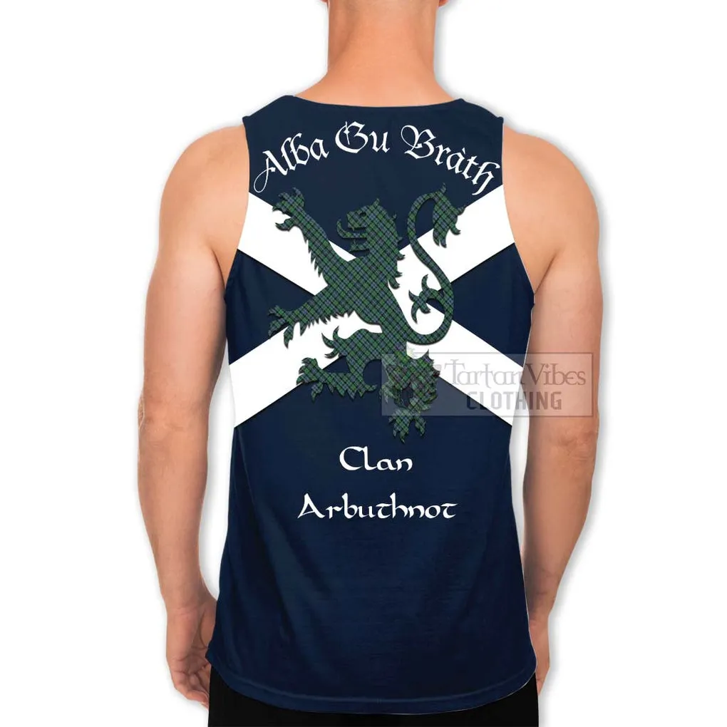 Arbuthnot Tartan Lion Rampant Men's Tank Top  Proudly Display Your Heritage with Alba Gu Brath and Clan Name