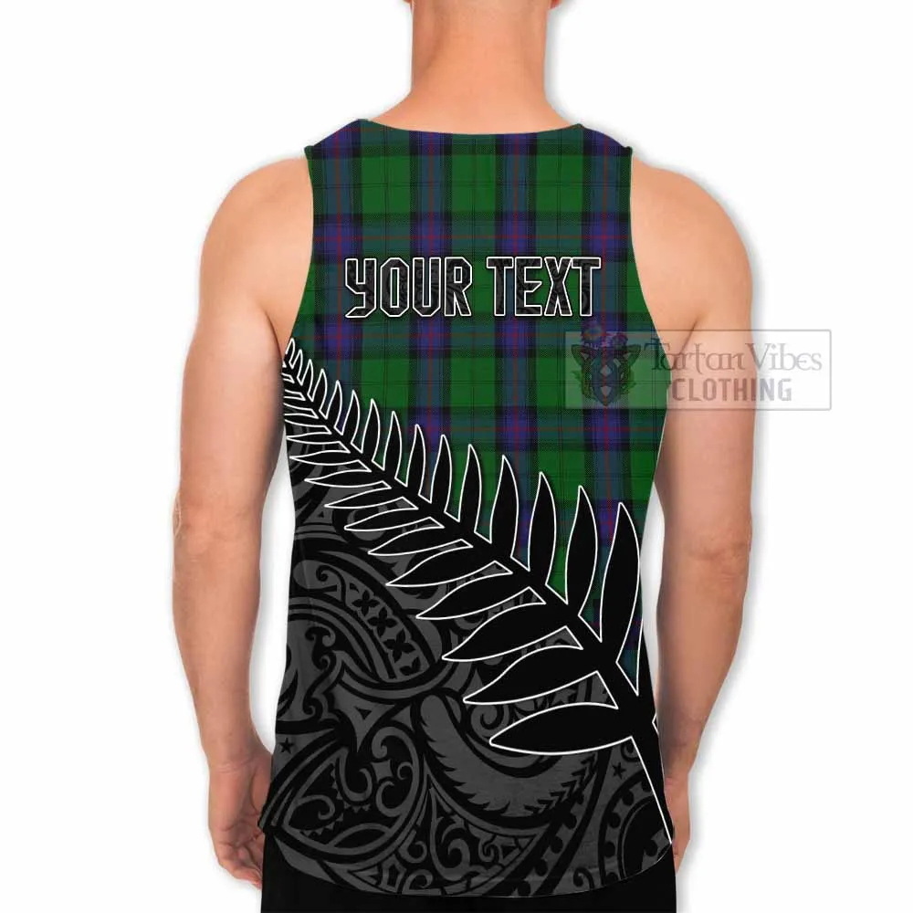 Armstrong Crest Tartan Men's Tank Top with New Zealand Silver Fern Half Style