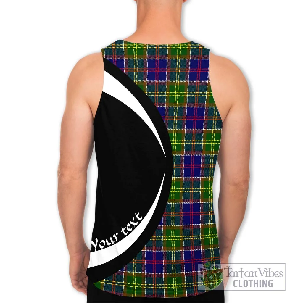 Arnott Tartan Men's Tank Top with Family Crest Circle Style