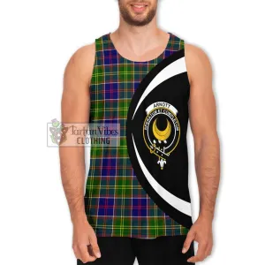 Arnott Tartan Men's Tank Top with Family Crest Circle Style