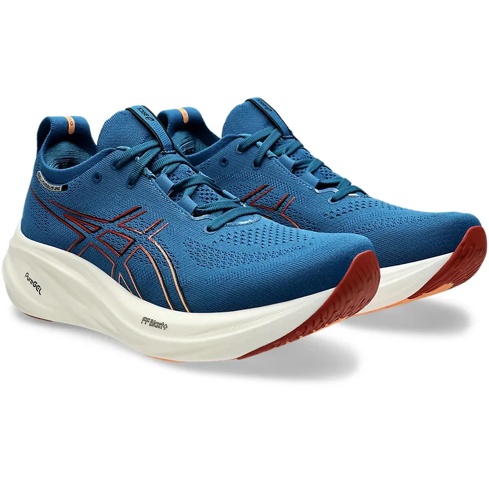 Asics Men's Gel-Nimbus 26 Running Shoes Rich Navy / Faded Orange