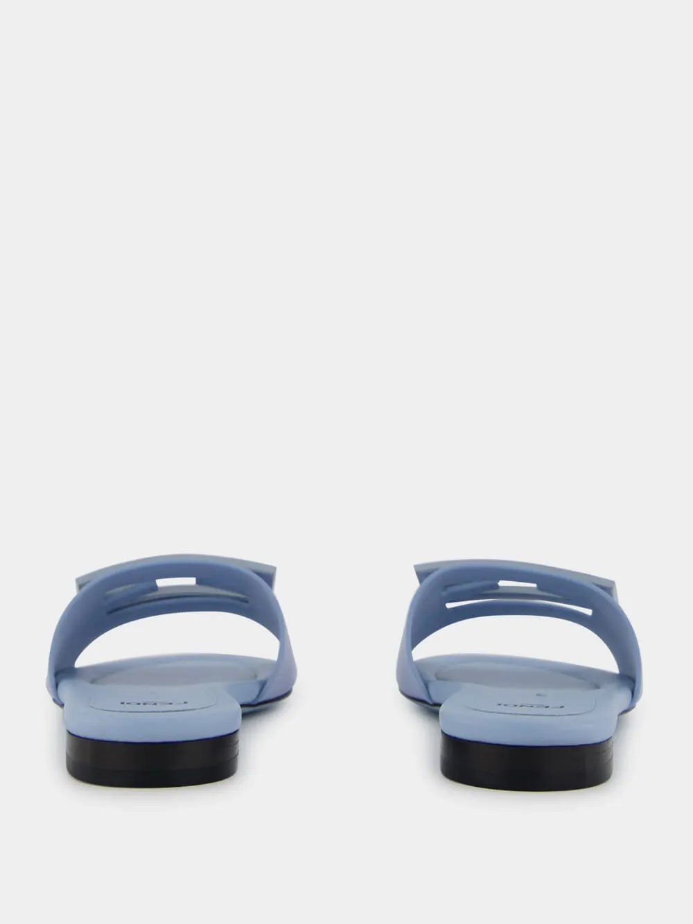 Baguette Blue Leather Slides