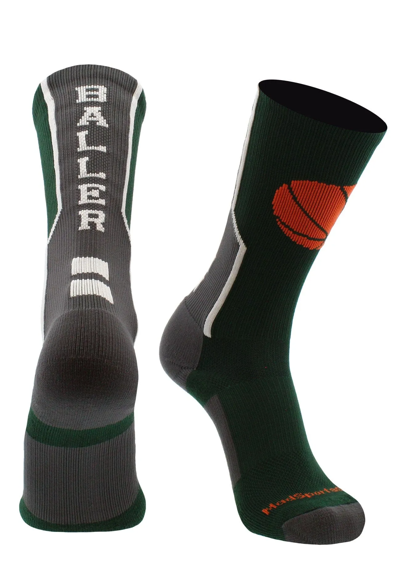 Baller Basketball Socks with Basketball Logo Crew Length