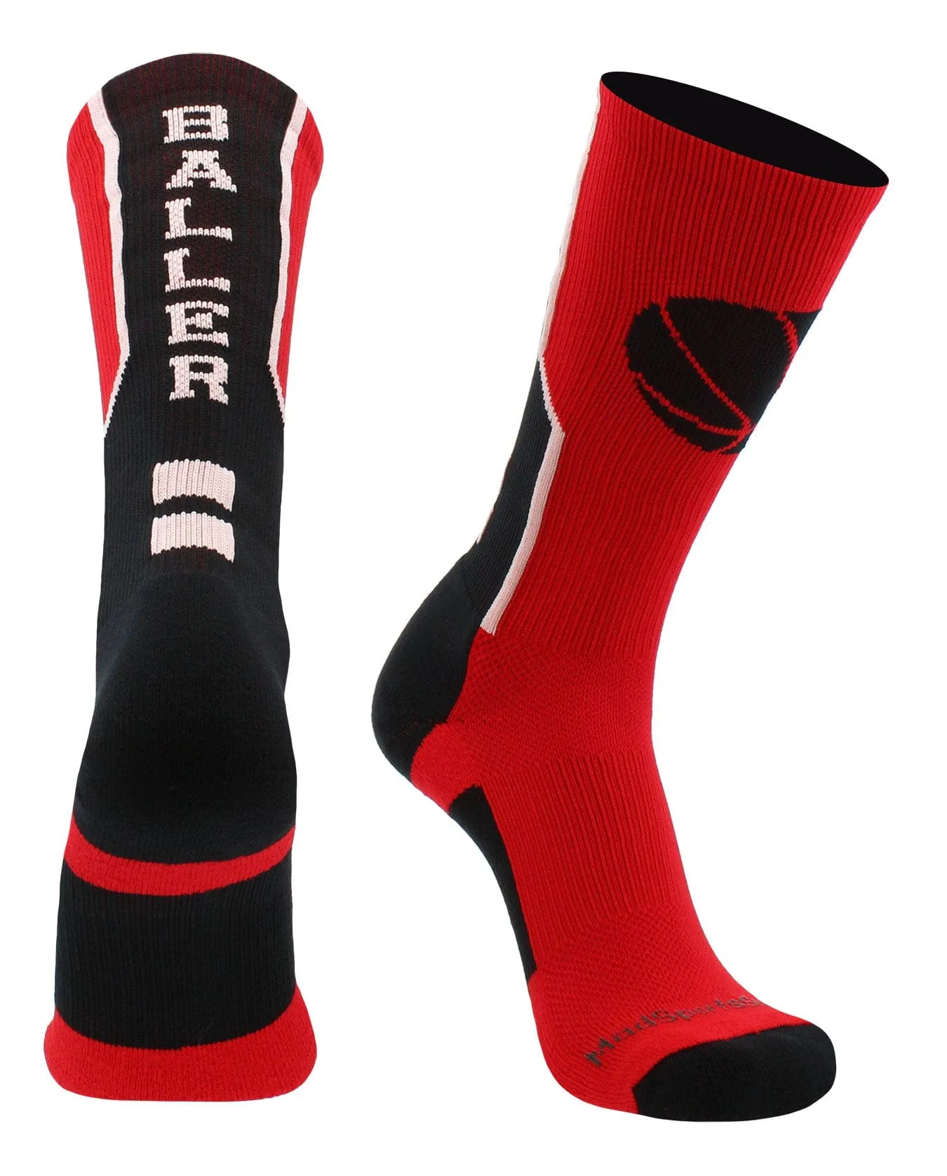 Baller Basketball Socks with Basketball Logo Crew Length