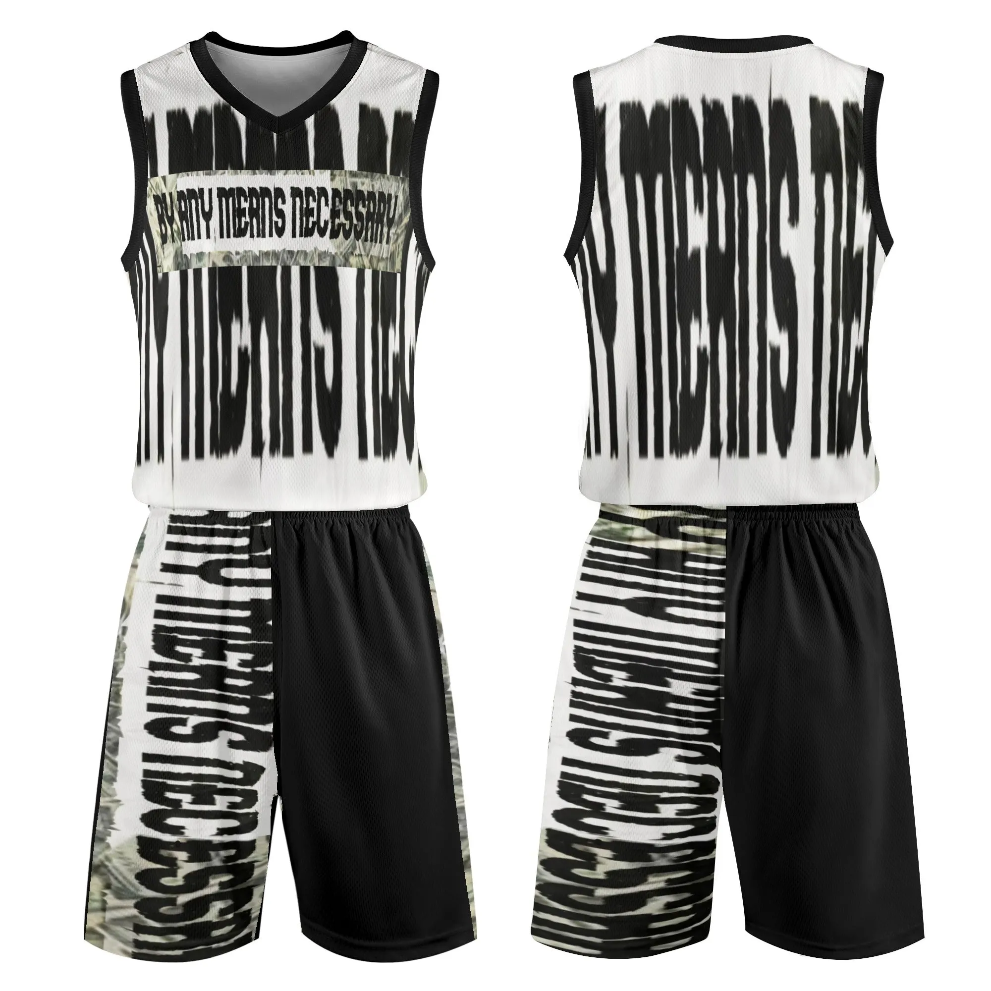 B.A.M.N - By Any Means Necessary Basketball Jersey Matching Short Sets Outfit