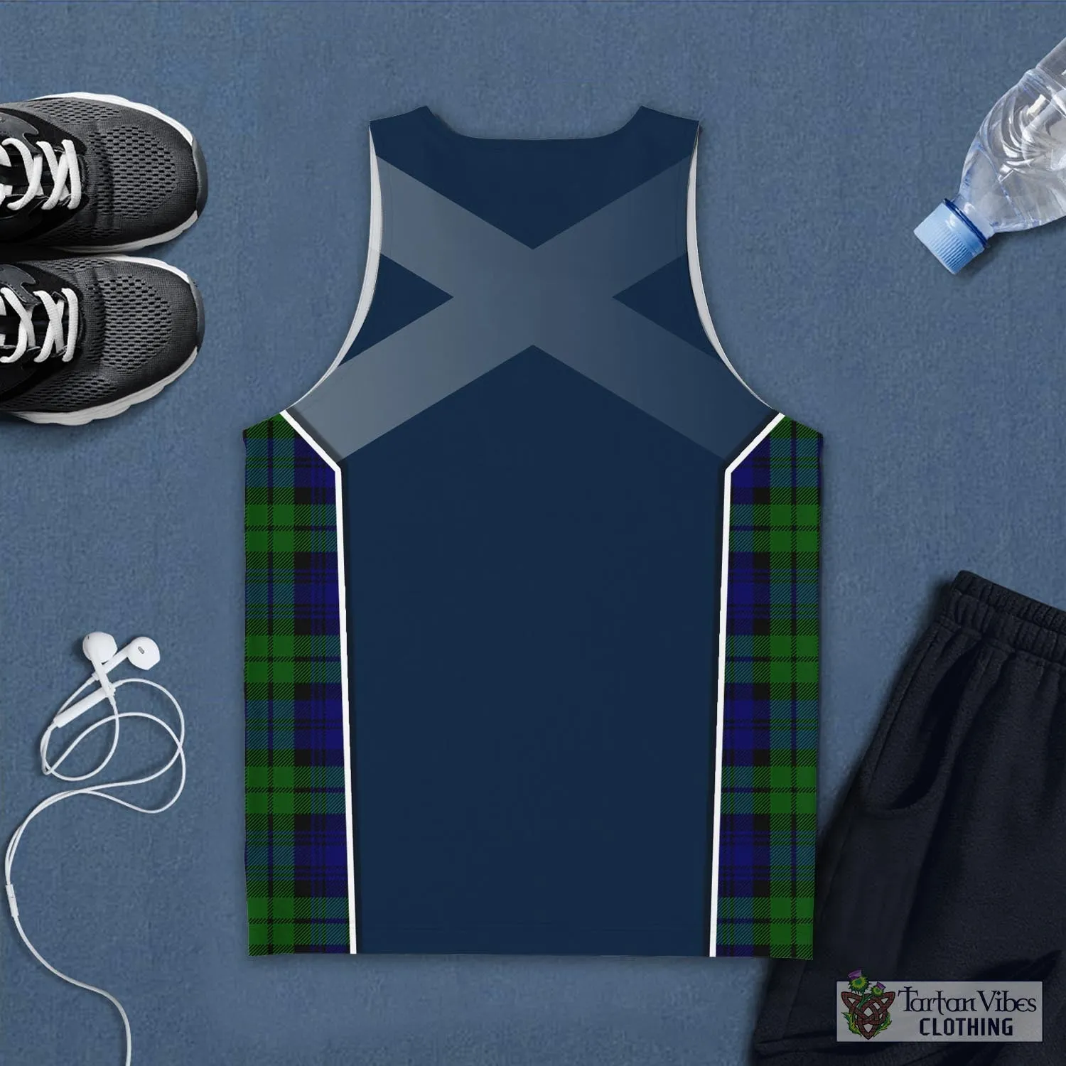 Bannatyne Tartan Men's Tanks Top with Family Crest and Scottish Thistle Vibes Sport Style