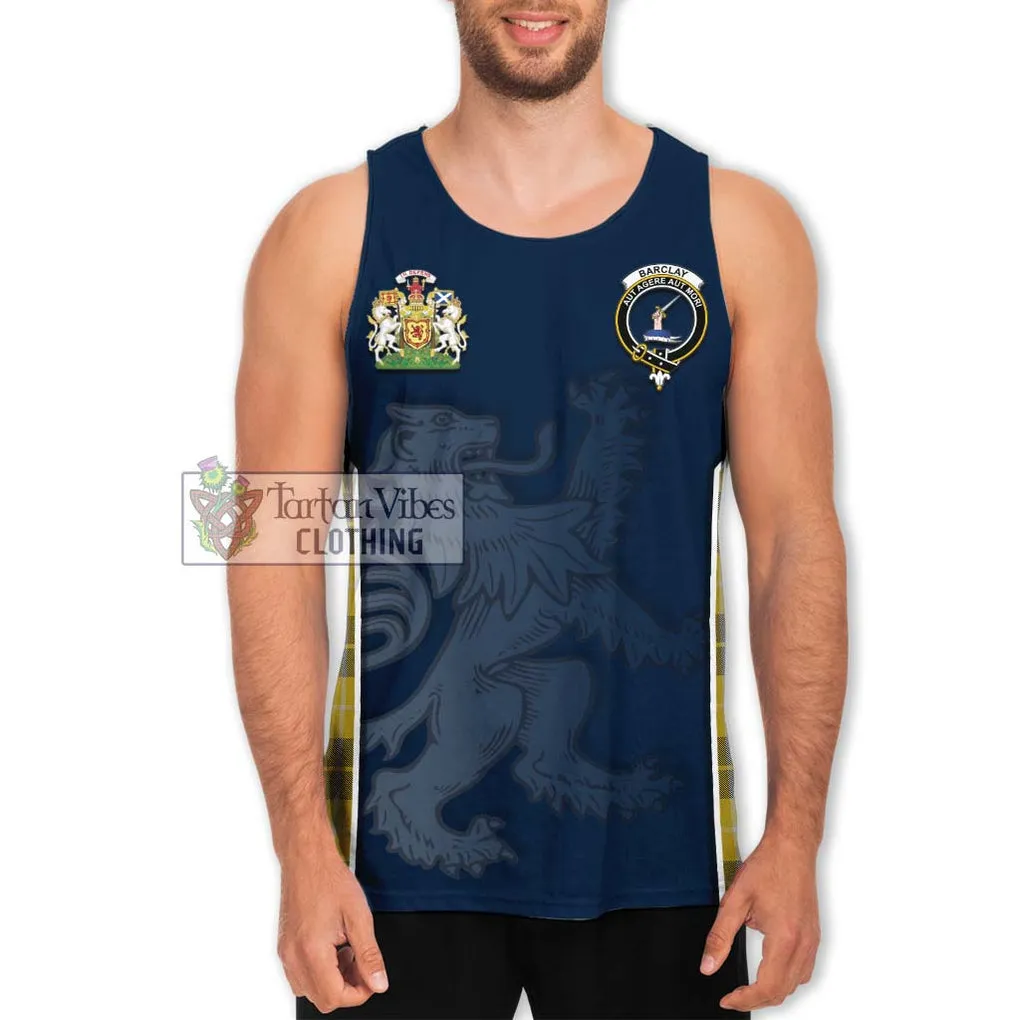 Barclay Dress Tartan Men's Tank Top with Family Crest and Lion Rampant Vibes Sport Style