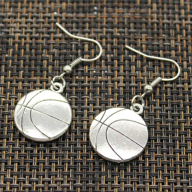 Basketball Charm Dangle Earrings