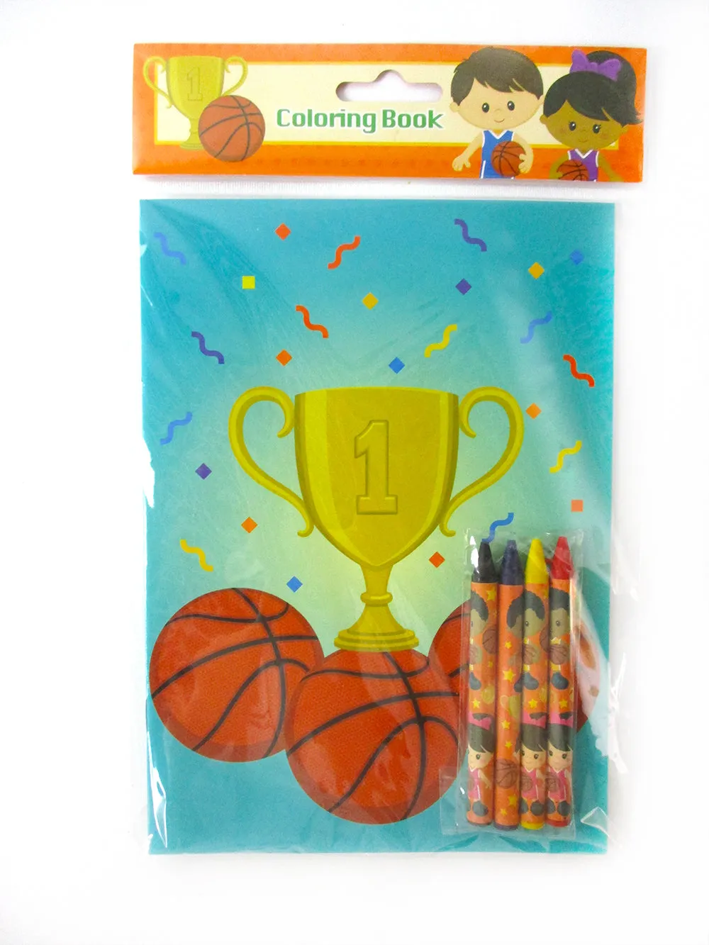 Basketball Coloring Books with Crayons Party Favors - Set of 6 or 12