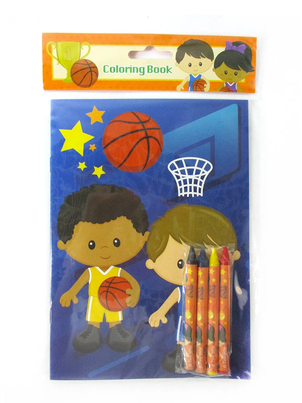 Basketball Coloring Books with Crayons Party Favors - Set of 6 or 12