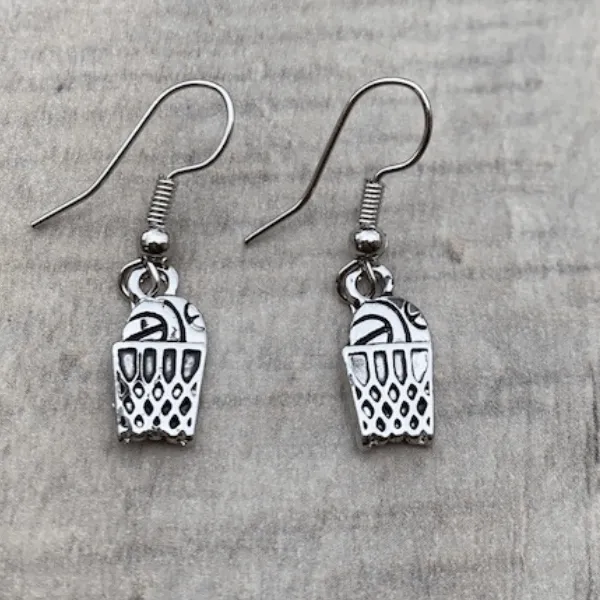 Basketball Hoop Charm Dangle Earrings