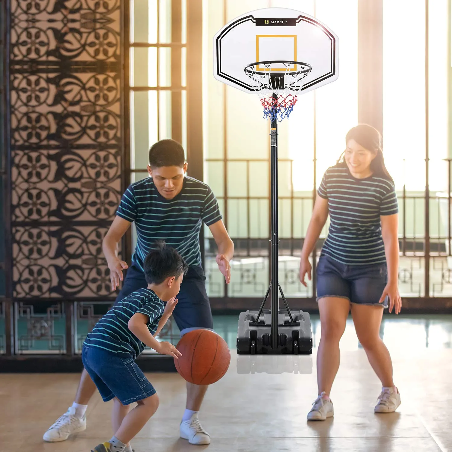 Basketball Hoop Portable Basketball Goal Basketball System 35"x23.6" Backboard with Adjustable Height and Removable Wheels Outdoor/Indoor for Kids/Youth/Teenagers