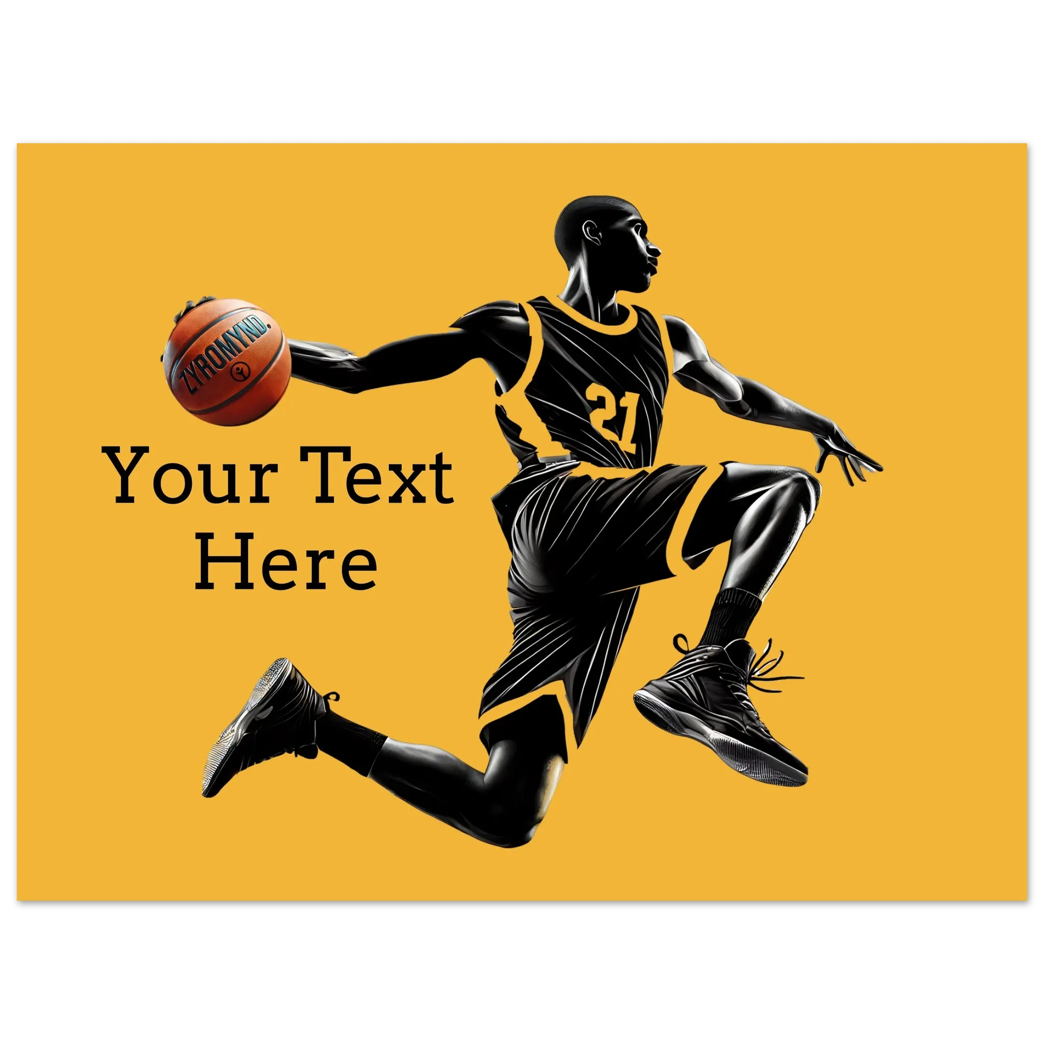 Basketball Player Mid-Air Aluminum Print - can be personalized