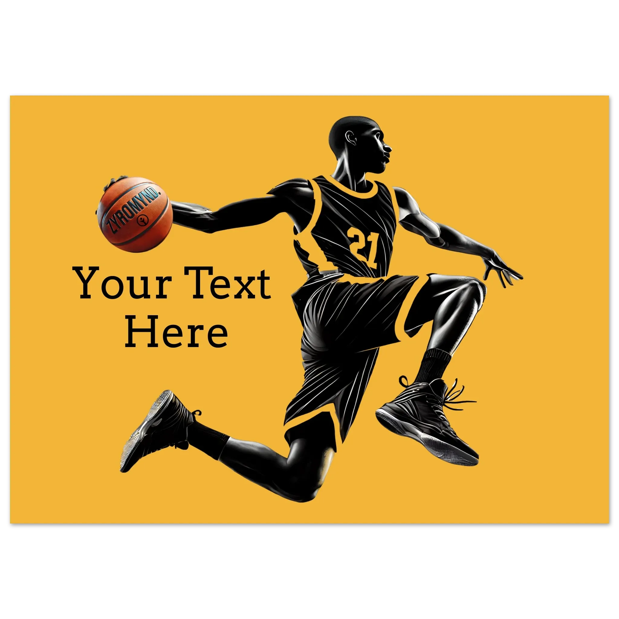 Basketball Player Mid-Air Aluminum Print - can be personalized