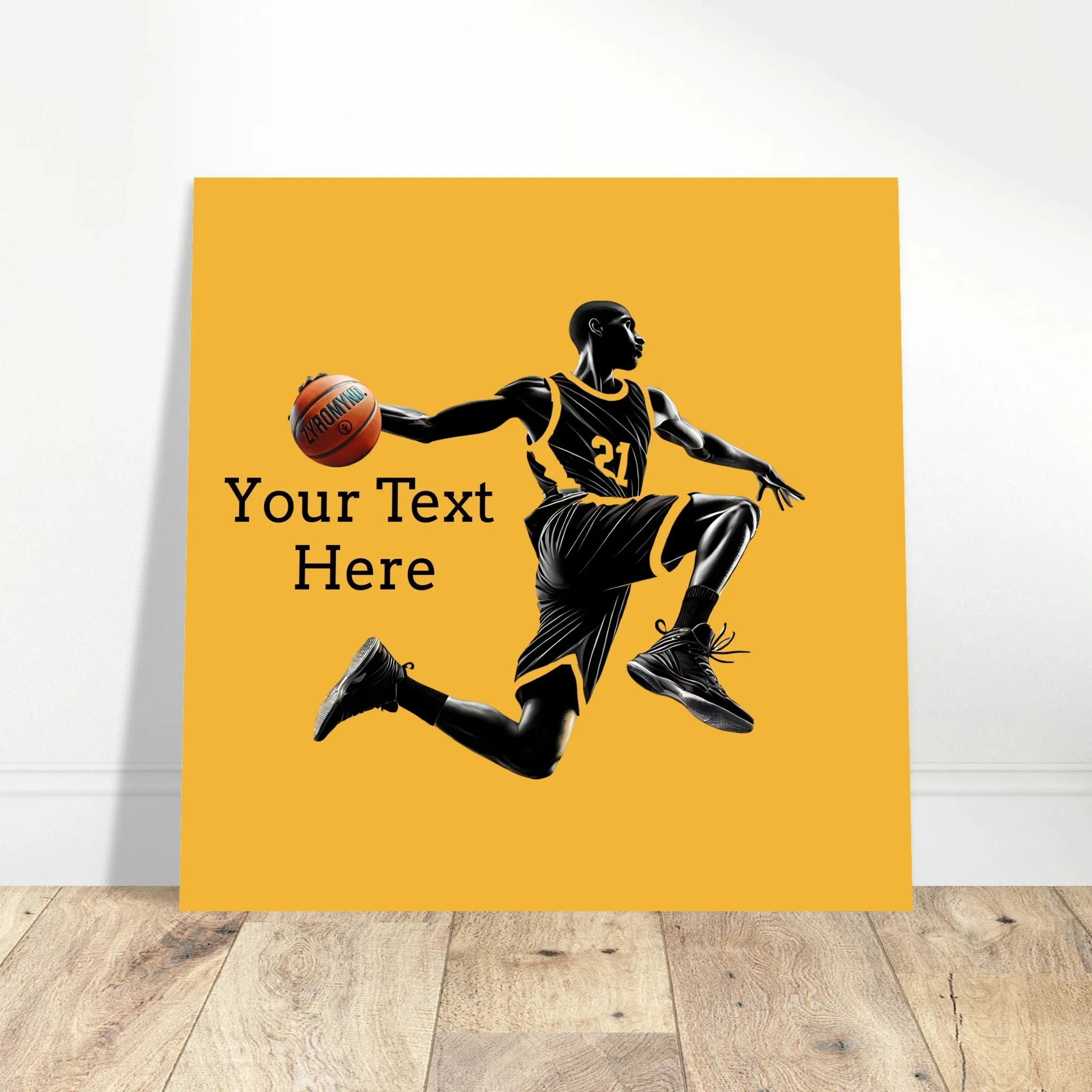 Basketball Player Mid-Air Aluminum Print - can be personalized