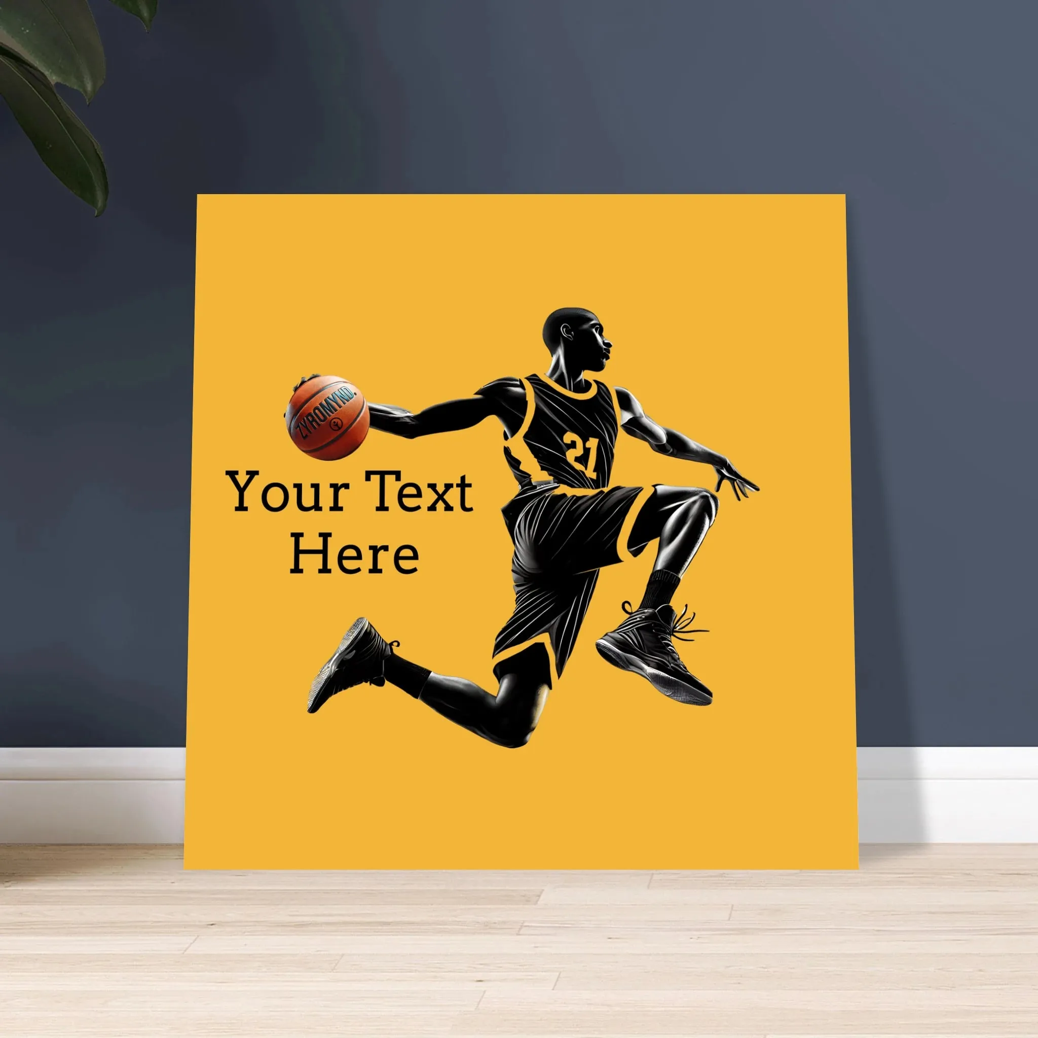 Basketball Player Mid-Air Aluminum Print - can be personalized