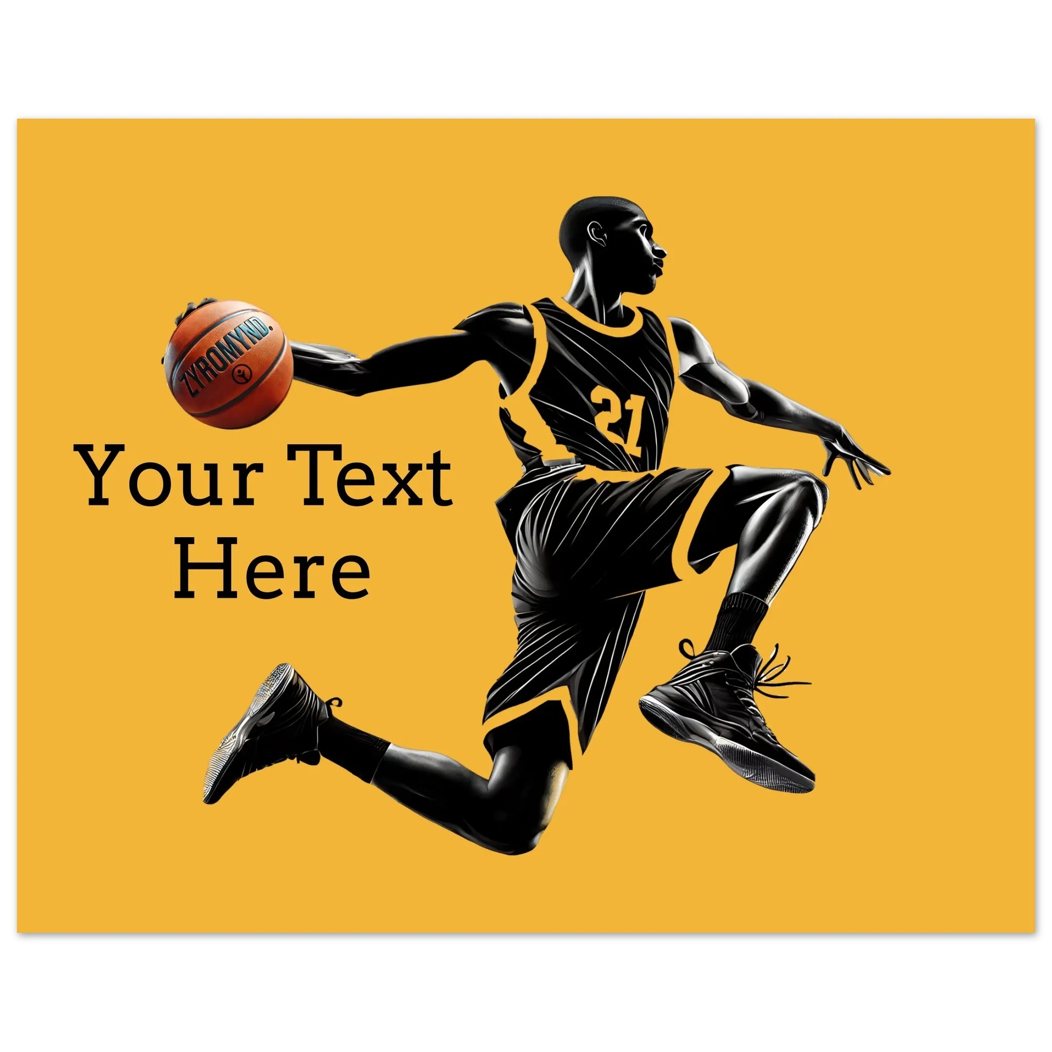 Basketball Player Mid-Air Aluminum Print - can be personalized