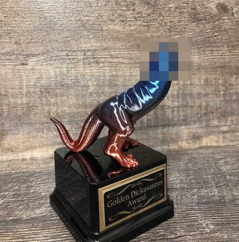 Basketball Trophy Golden Dickasaurus Award Basketball Madness Funny Penis Trophy You're A Dick Fantasy Basketball League LOSER Last Place