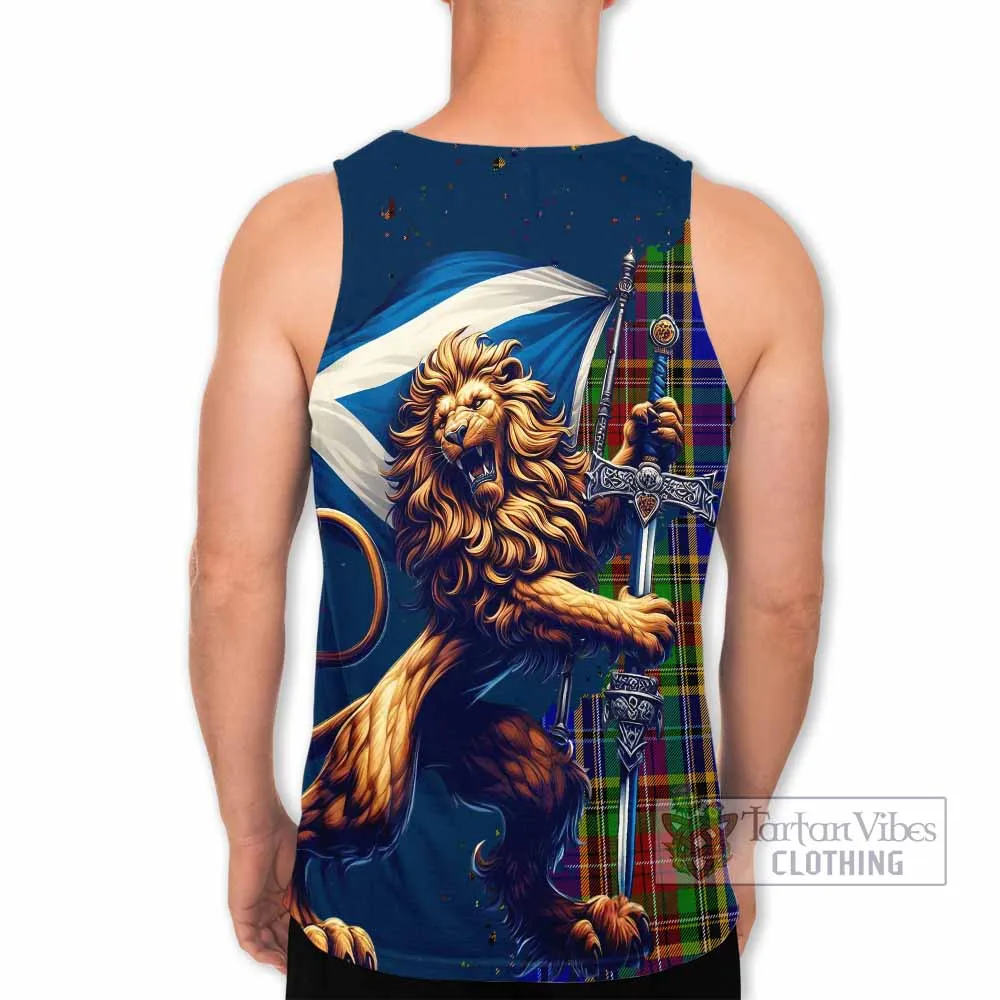 Beattie (Beatty) Tartan Family Crest Men's Tank Top with Scottish Majestic Lion