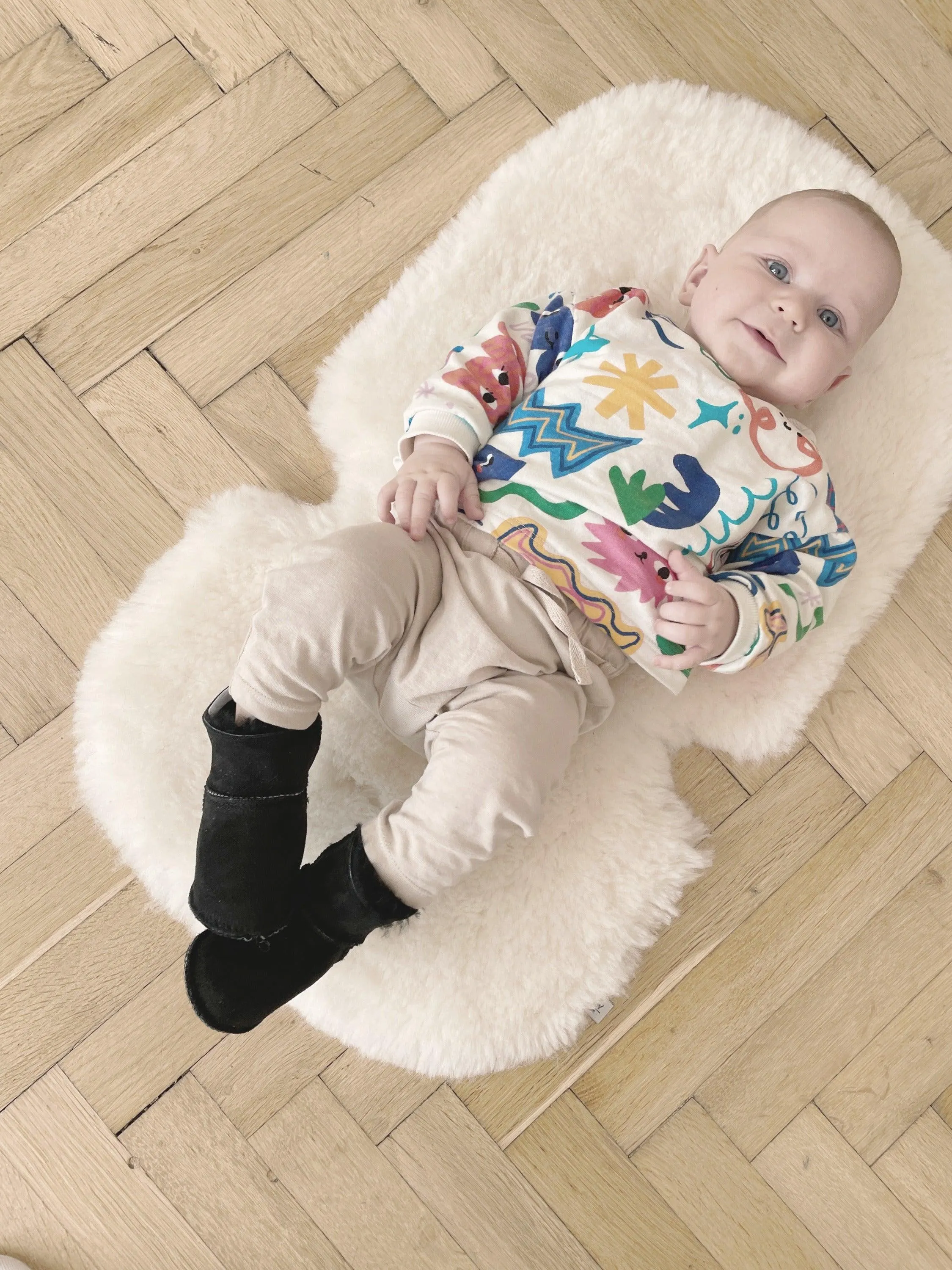 Beige Baby Natural Sheepskin Boots