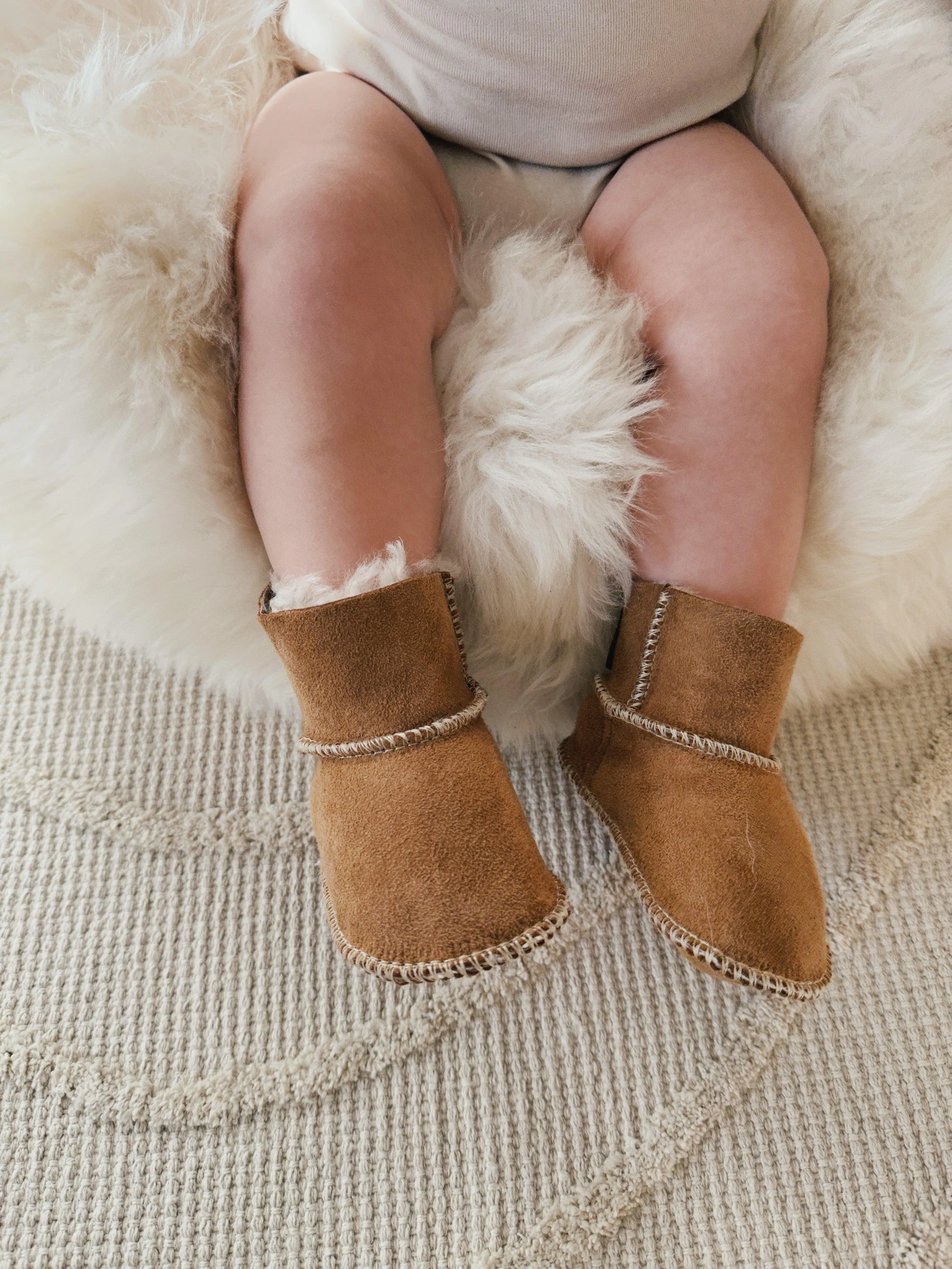 Beige Baby Natural Sheepskin Boots