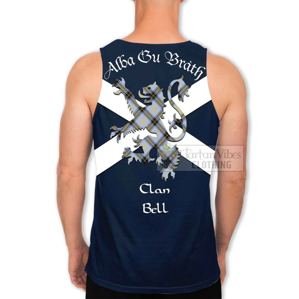 Bell Tartan Lion Rampant Men's Tank Top  Proudly Display Your Heritage with Alba Gu Brath and Clan Name