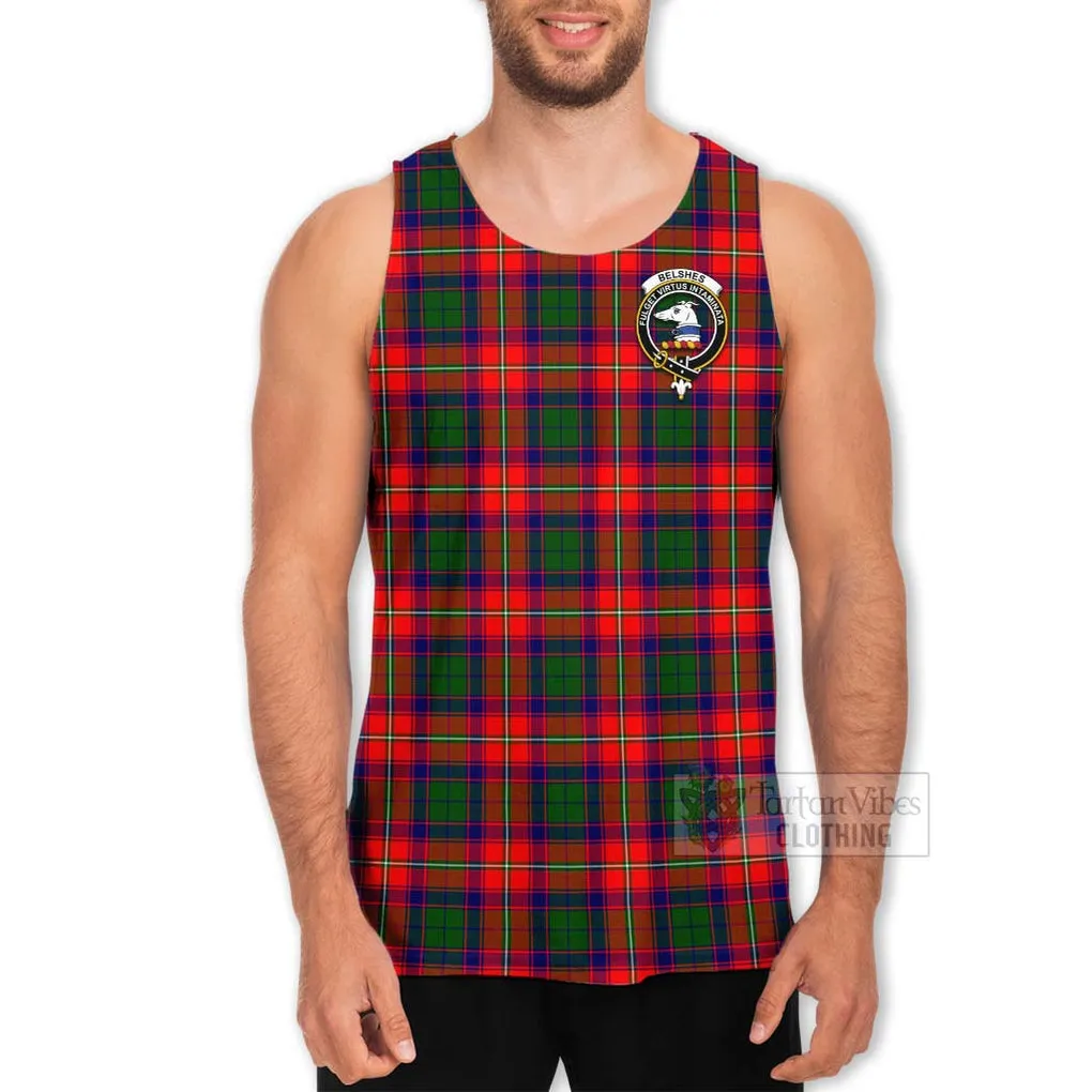 Belshes (Belsches) Tartan Men's Tank Top with Family Crest Celtic Skull Style