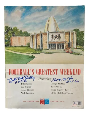 Bill Dudley George McAfee Signed 1966 Pro Football Hall of Fame Program HOF BAS