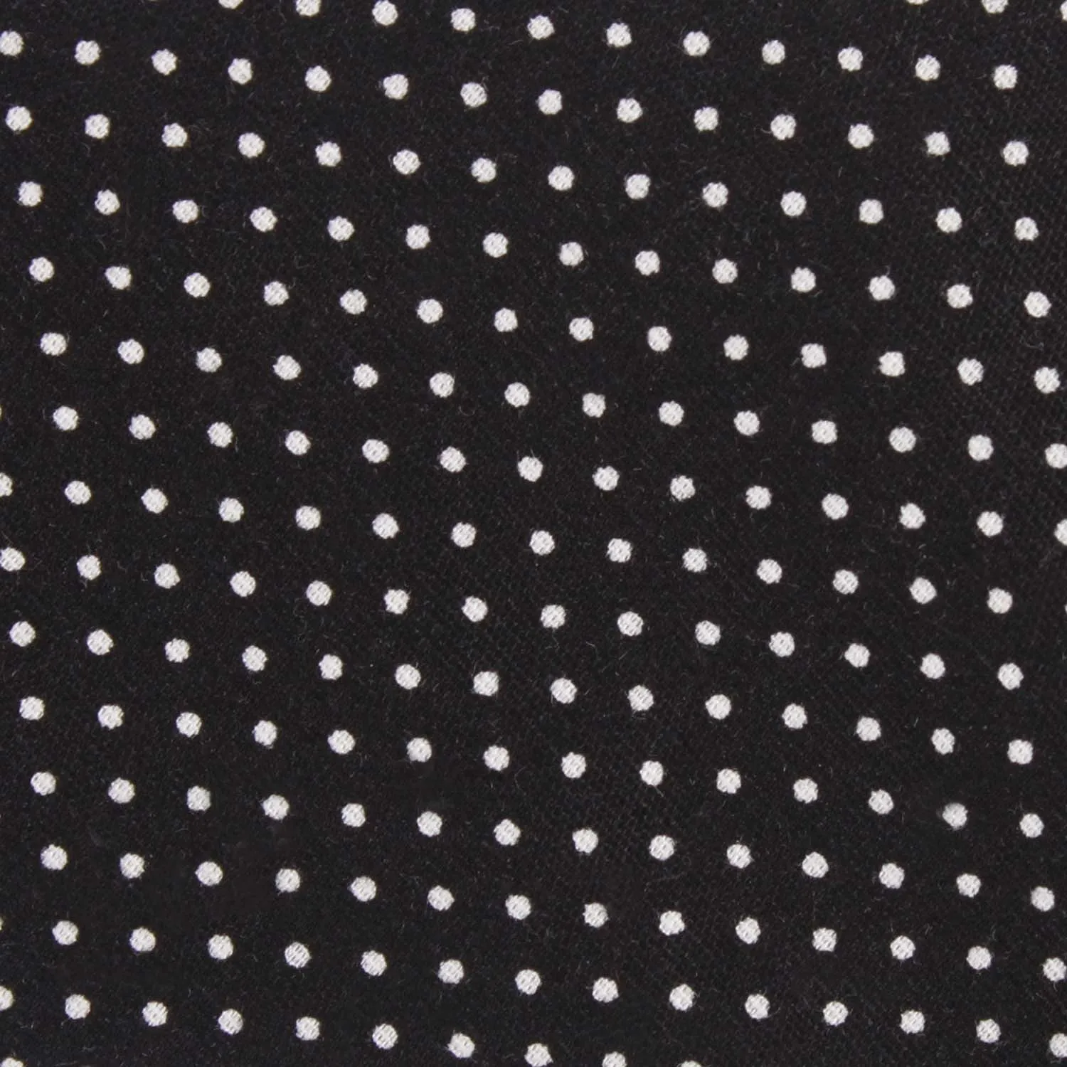 Black Cotton with White Mini Polka Dots Pocket Square