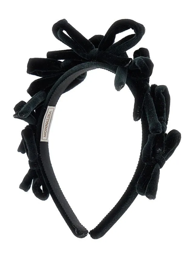 Black Velvet Bows Headband