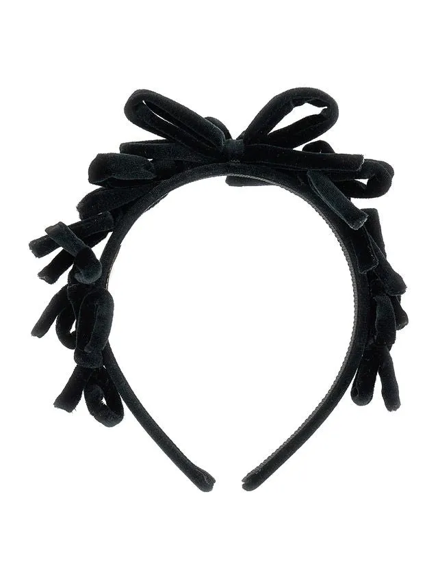 Black Velvet Bows Headband