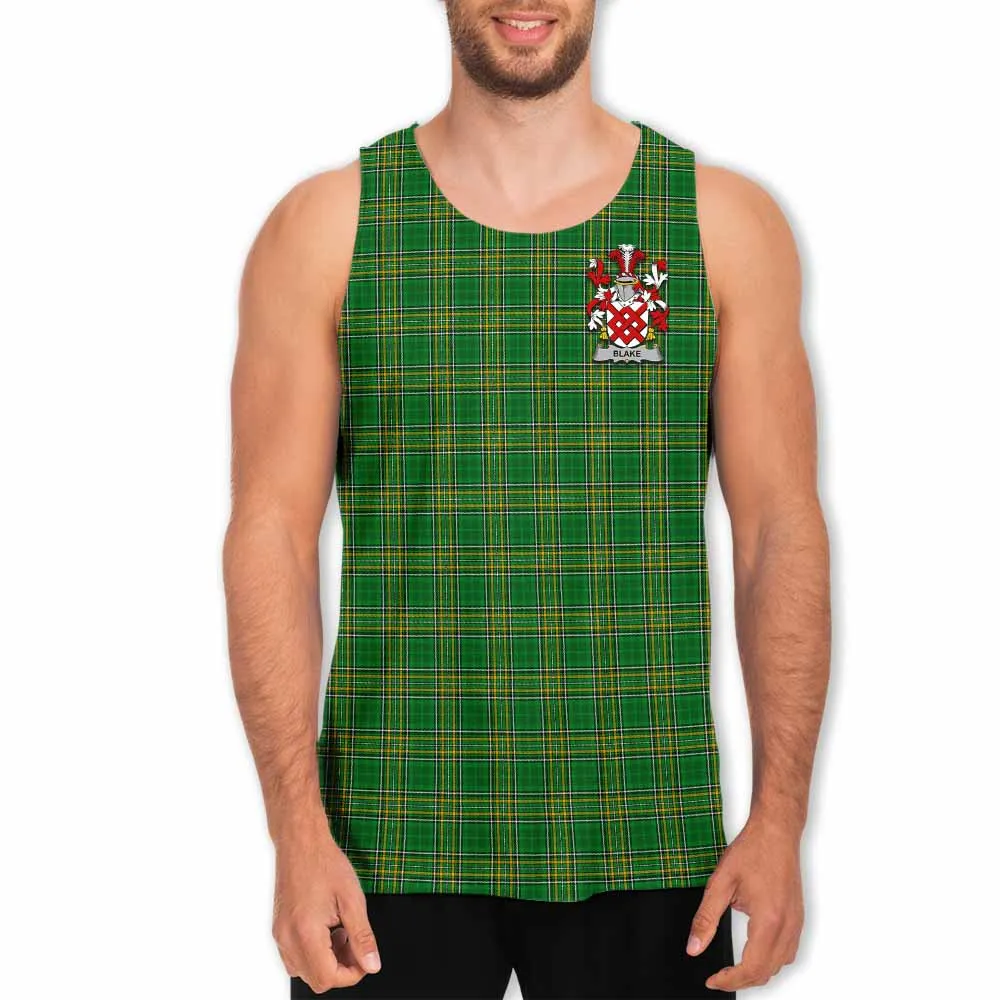 Blake Irish Clan Tartan Men's Tank Top with Coat of Arms