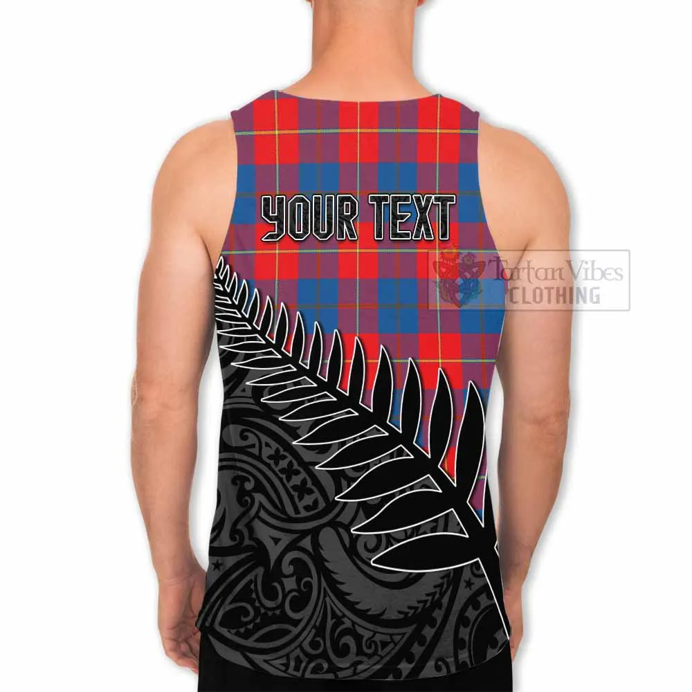 Blane Crest Tartan Men's Tank Top with New Zealand Silver Fern Half Style