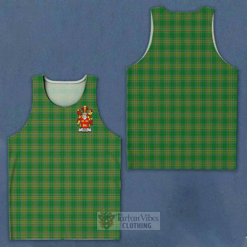 Brien Irish Clan Tartan Men's Tank Top with Coat of Arms