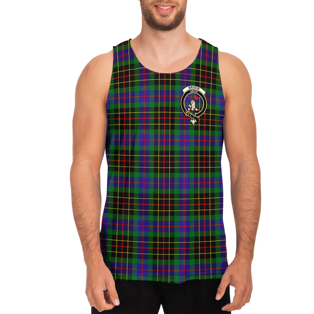 Brodie Hunting Modern Tartan Mens Tank Top with Family Crest